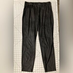 Free People Women’s Large Midnight Black Metallic Faux Suede Stretch Pants